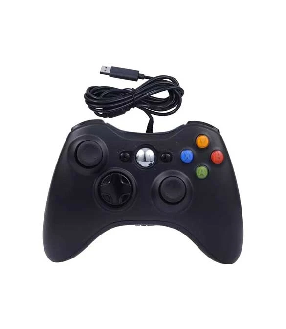 وحدة تحكم سلكية بمنفذ USB باللون الأسود لجهاز XBOX 360