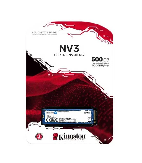 Kingston NV3 500GB M.2 NVMe PCIe 4.0, GEN 4 SSD Up To 5000MB/s