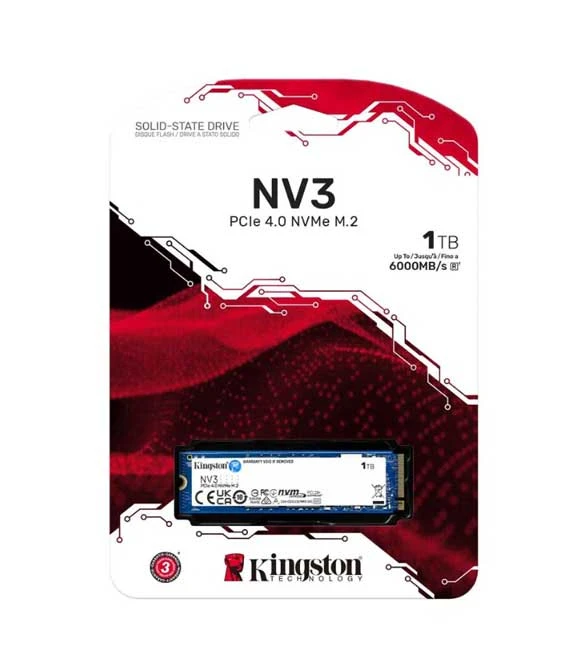 Kingston NV3 1TB M.2 NVMe PCIe 4.0, GEN 4 SSD Up To 6000MB/s