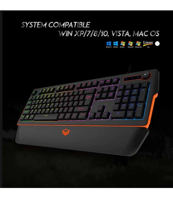 لوحة مفاتيح MeeTion MT-K9520 RGB ذات مسند المعصم المغناطيسي للألعاب