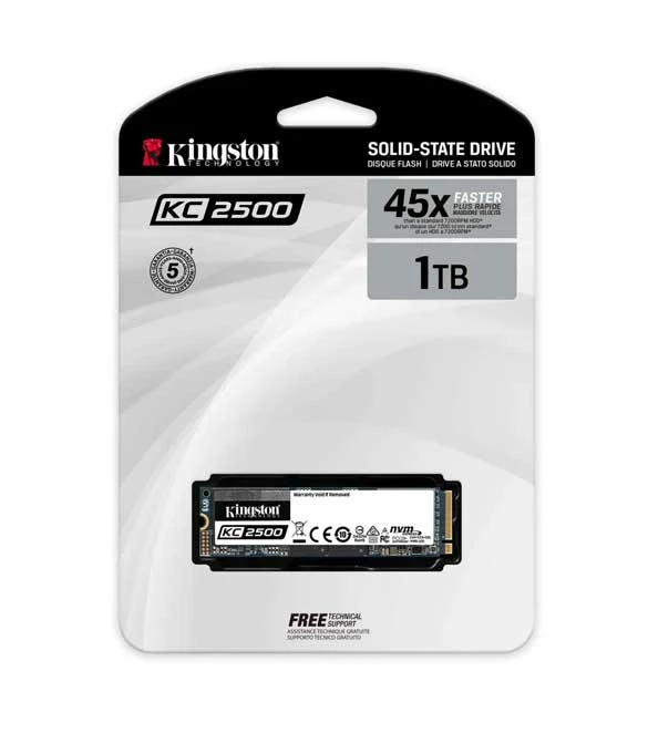 KINGSTON KC2500 SSD بسعة 1 تيرابايت M.2 NVME PCIE