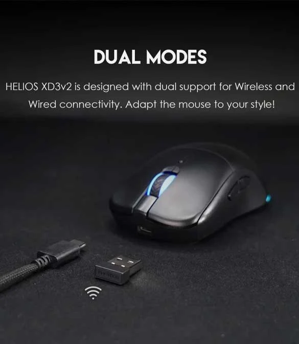 ماوس الألعاب اللاسلكي Fantech HELIOS XD3 v2 - أسود
