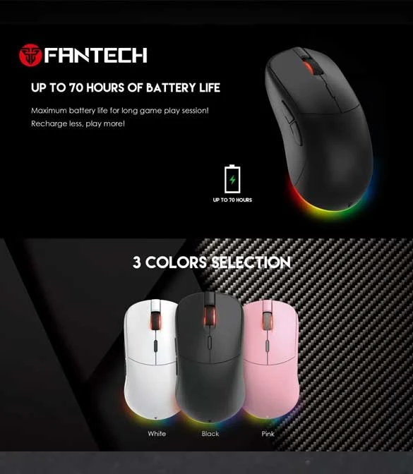 ماوس الألعاب اللاسلكي Fantech HELIOS XD3 v2 - أسود