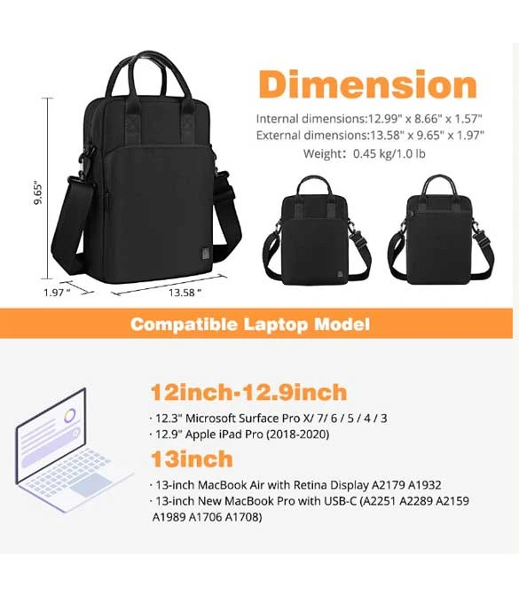 WiWU 12.9 Alpha Vertical Double Layer Bag - Gray