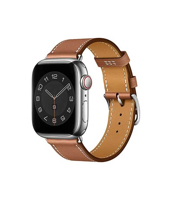 أحزمة ساعة WiWU المصنوعة من الجلد الأصلي لساعة Apple Watch مقاس 42/44/45/49 - بني