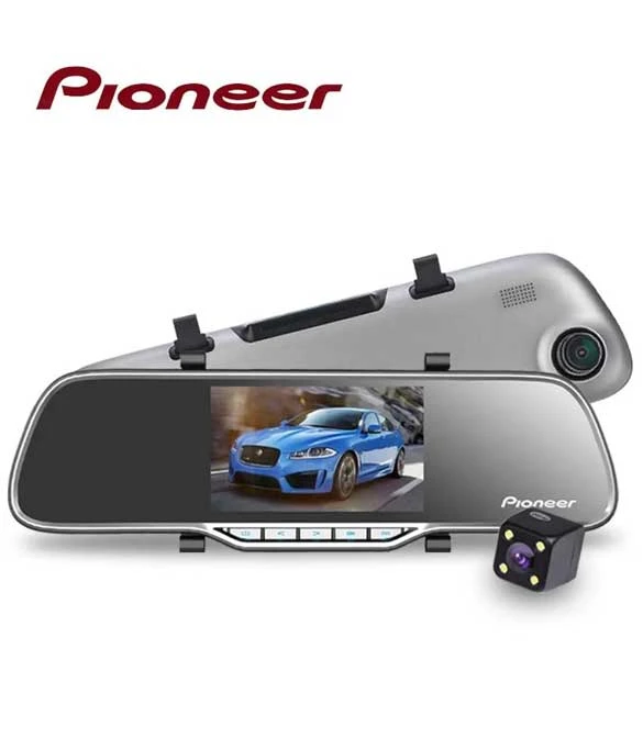 كاميرا Pioneer ND-DVR160 ذات العدسة المزدوجة مقاس 4.3 بوصة وكاميرا الرؤية الخلفية DVR بدقة Full HD 1080P