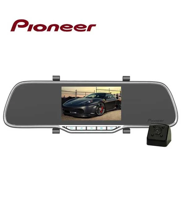 كاميرا Pioneer ND-DVR160 ذات العدسة المزدوجة مقاس 4.3 بوصة وكاميرا الرؤية الخلفية DVR بدقة Full HD 1080P