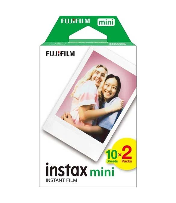 مجموعة فيلم فوجي فيلم Instax Mini الفوري المكونة من قطعتين (باللون الأبيض) - 20 ورقة