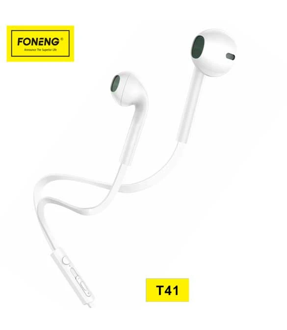سماعات أذن FONENG T41 نصفية بيضاء (3.5 مم)