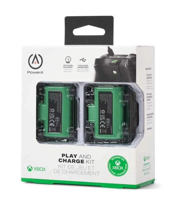مجموعة PowerA Play & Charge، حزمة بطارية قابلة لإعادة الشحن،
