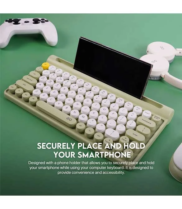 مجموعة لوحة المفاتيح والماوس اللاسلكية Fantech MOCHI WK897 80Keys - أزرق نعناعي