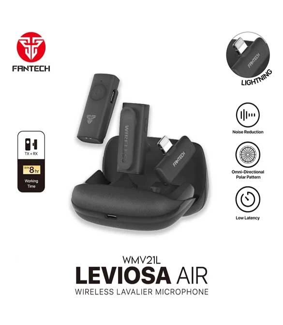 ميكروفون Fantech Leviosa Air wmv21l Lightning Dual Mic Lightning Wireless