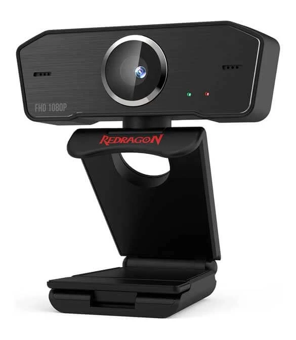 كاميرا ويب REDRAGON GW800 بدقة 1080 بكسل مع ميكروفون مزدوج مدمج، ودوران 360 درجة - 2.0 USB SKYPE