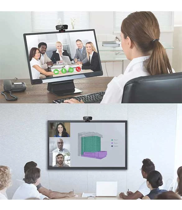 كاميرا ويب REDRAGON GW800 بدقة 1080 بكسل مع ميكروفون مزدوج مدمج، ودوران 360 درجة - 2.0 USB SKYPE