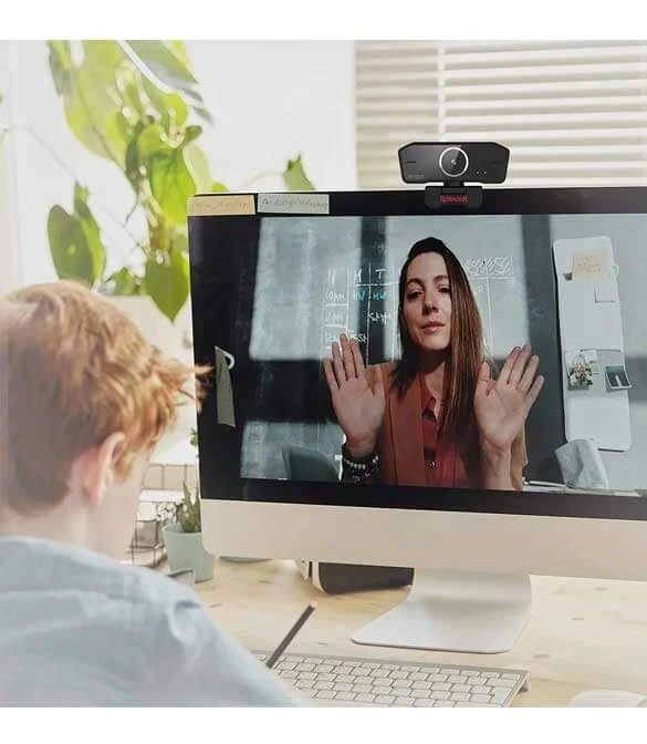 كاميرا ويب REDRAGON GW800 بدقة 1080 بكسل مع ميكروفون مزدوج مدمج، ودوران 360 درجة - 2.0 USB SKYPE