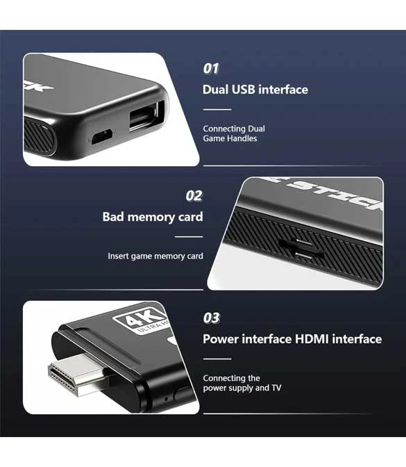 وحدة تحكم فيديو Game Stick 4K Pro HDMI HD لاسلكية 2.4G