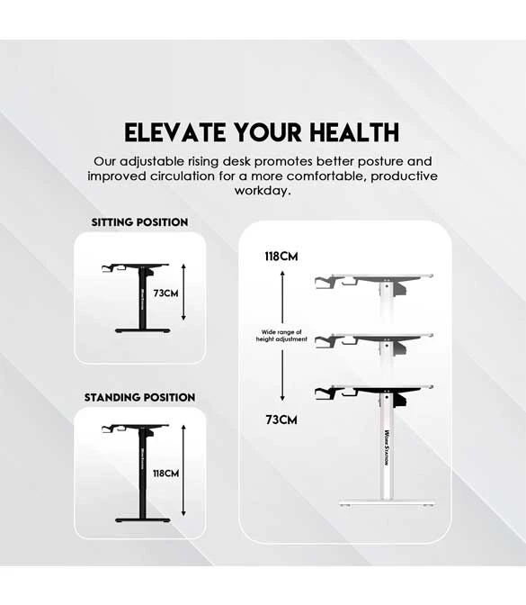 Fantech WS311 Work Station Adjustable Rising Desk White