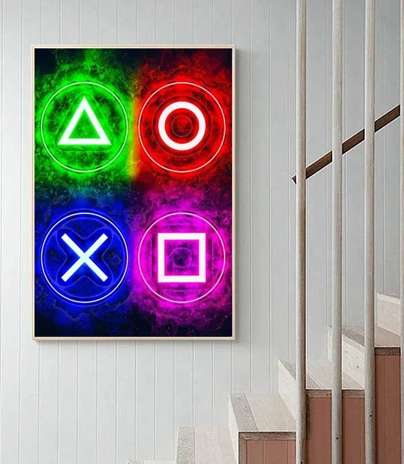 PlayStation Symbols Canvas Art Print