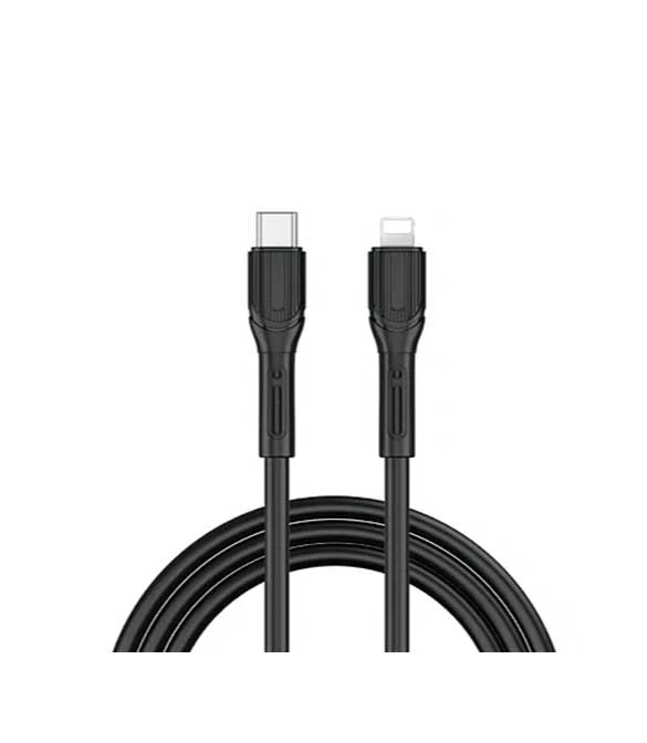 كابل WiWU Black Armor Series 20W عالي المرونة TPE Wi-C005 USB C إلى Lightning