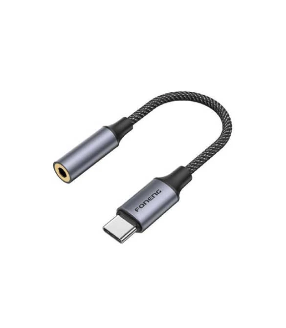 كابل صوت معدني FONENG BM30 ذكر 3.5 مم إلى Type-C (14 سم)