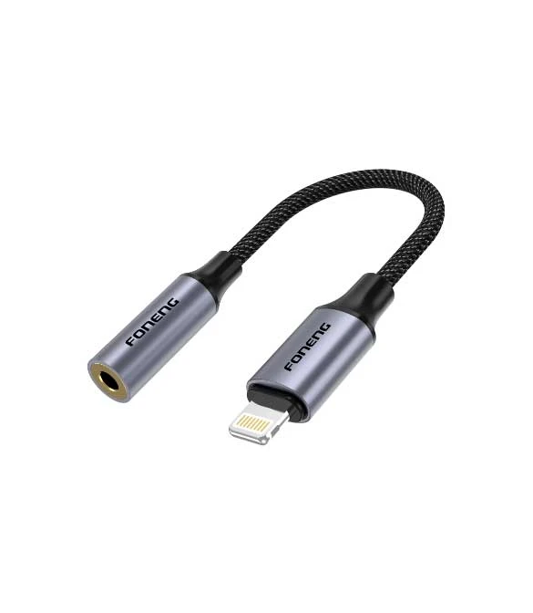 FONENG BM30 Male 3.5mm to Lightning Metal Audio Cable (14cm)