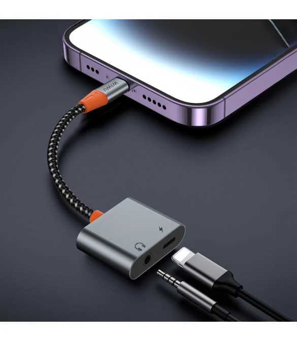 WIWU LT07 Lightning to Lightning & 3.5mm Audio Adapter