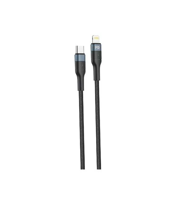 كابل FONENG X51 ​​بطول 1 متر من Type-C إلى Lightning Spiral Braided PD (PD20W)