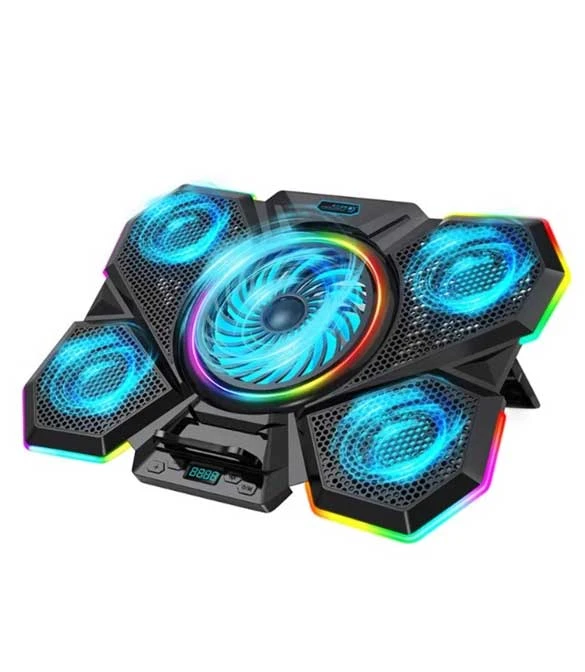 لوحة تبريد الكمبيوتر المحمول COOLCOLD RGB Gaming 5 مراوح