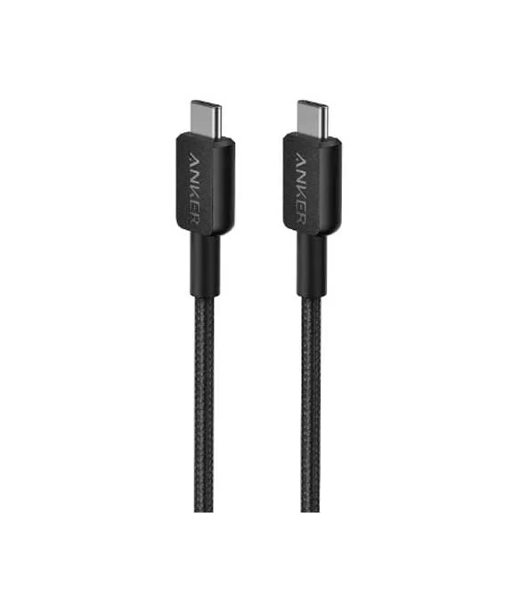 كابل ANKER 322 USB-C إلى USB-C مضفر بطول 3 أقدام - أسود