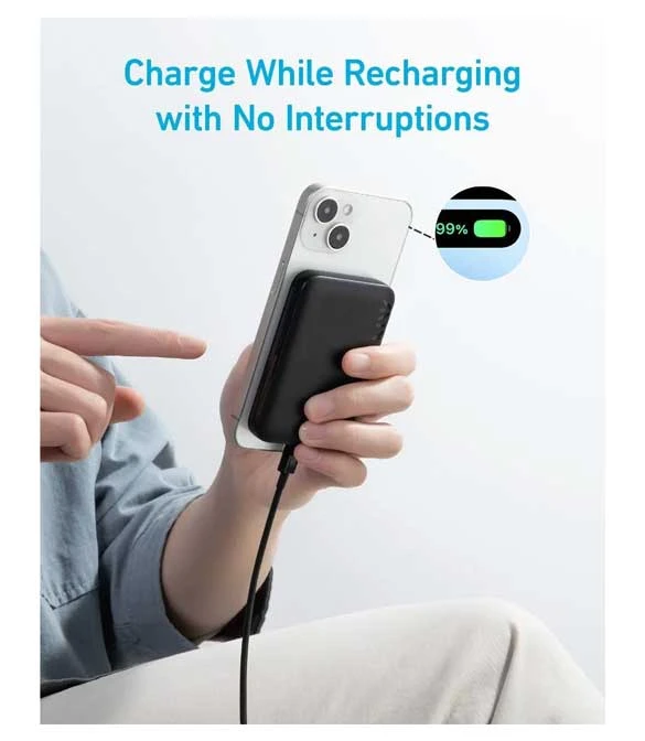 Anker Power Core 5K Maggo Wireless ( 10000MAH ) Portable Charger Power Bank Black
