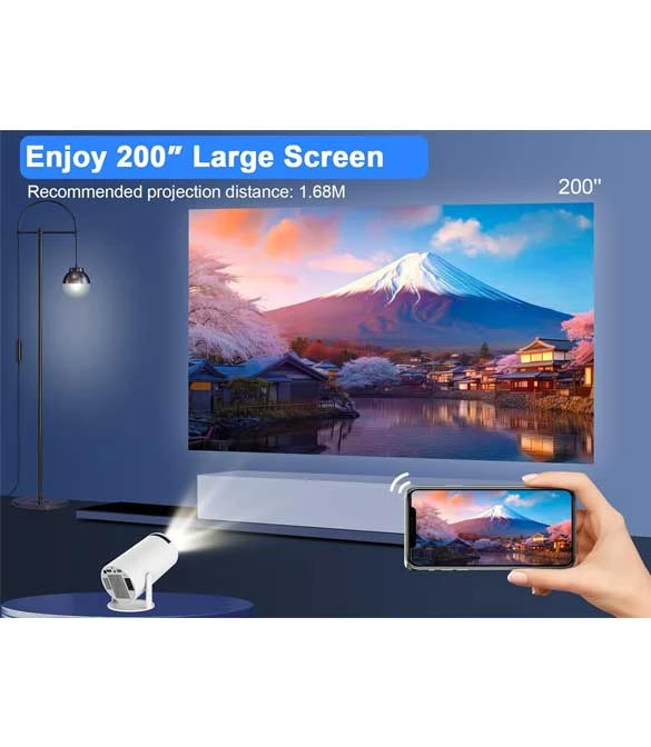 جهاز عرض محمول عالمي HY300 Ultra HD عالي الدقة مع نطاق ديناميكي عالٍ ودوار بزاوية 180 درجة