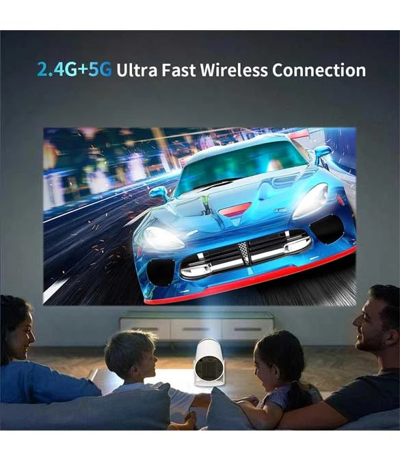 جهاز عرض محمول عالمي HY300 Ultra HD عالي الدقة مع نطاق ديناميكي عالٍ ودوار بزاوية 180 درجة