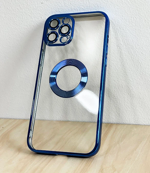 جراب سيليكون فاخر لهاتف iPhone 12 Pro - أزرق