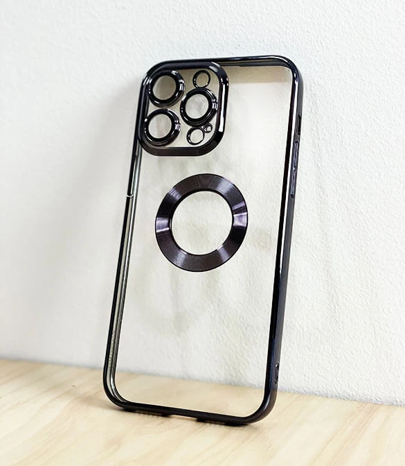 جراب سيليكون فاخر لهاتف iPhone 13 Pro Max - أسود