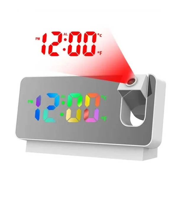 ساعة رقمية LED باللون الأبيض - S282A