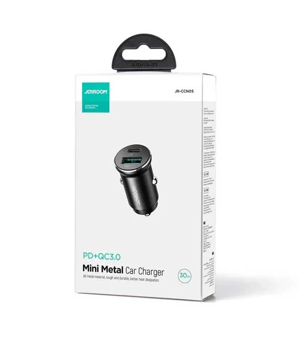 شاحن سيارة Joyroom 30W qc3.0+PD Mini Metal