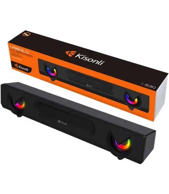 مكبر صوت USB متعدد الوسائط Kisonli i-530 لأجهزة الكمبيوتر الشخصية والهواتف المحمولة والكمبيوتر المحمول