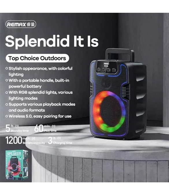 مكبر صوت بلوتوث RB-M6 من ريماكس - أسود