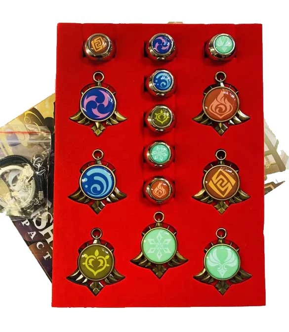 Genshin Impact Necklace Ring Charm Set