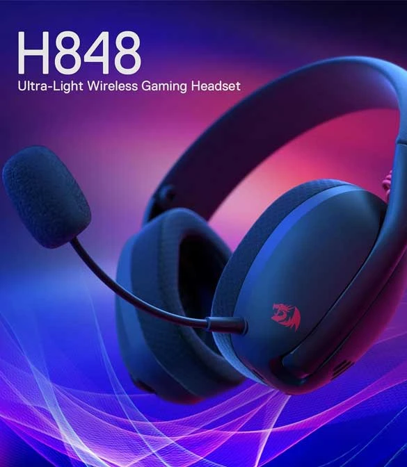 سماعة رأس لاسلكية REDRAGON H848 BT للألعاب - أسود