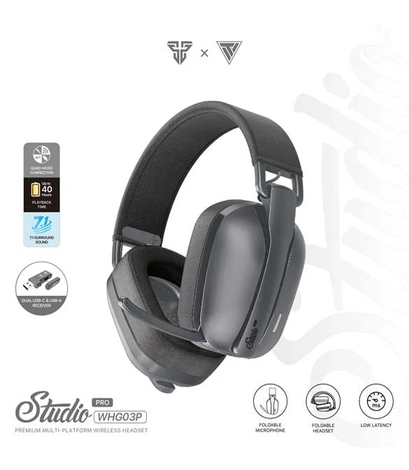 سماعة رأس لاسلكية Fantech Studio Pro WHG03P - رمادية
