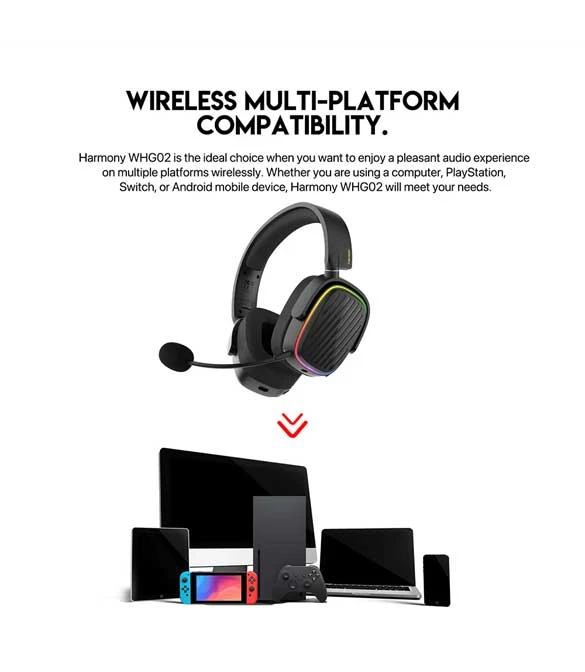سماعة رأس لاسلكية Fantech WHG02 Harmony - بيضاء