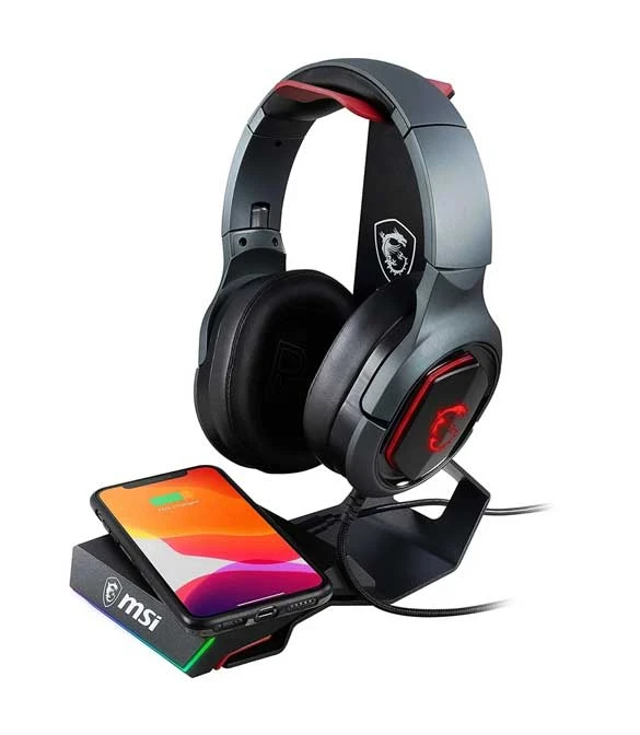 حامل سماعة الرأس وشاحن Qi من MSI Immerse HS01