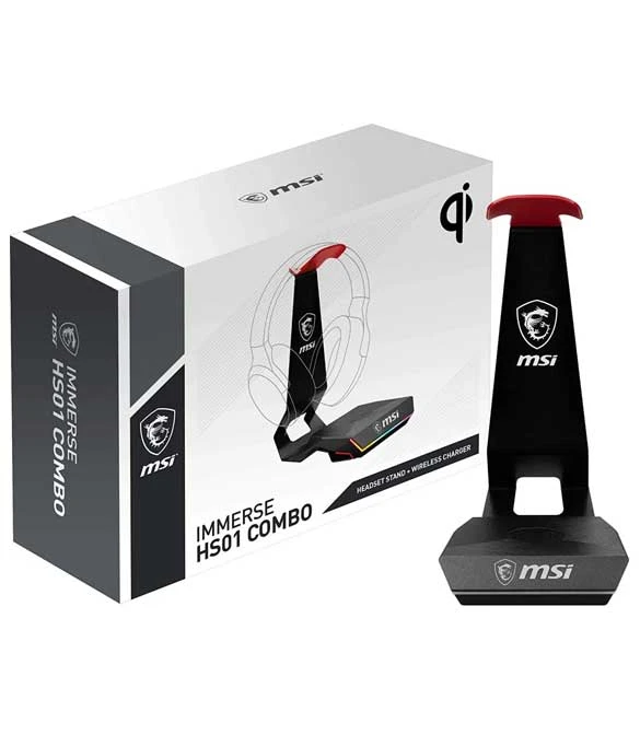 حامل سماعة الرأس وشاحن Qi من MSI Immerse HS01