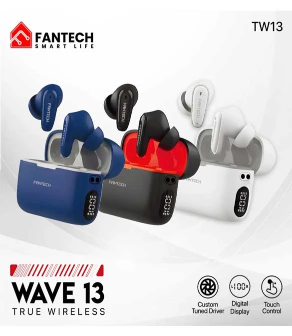 سماعات Fantech White TWS Life Wave 13 True Wireless