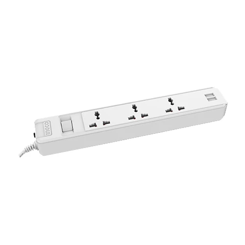 3 ways extension socket with USB
