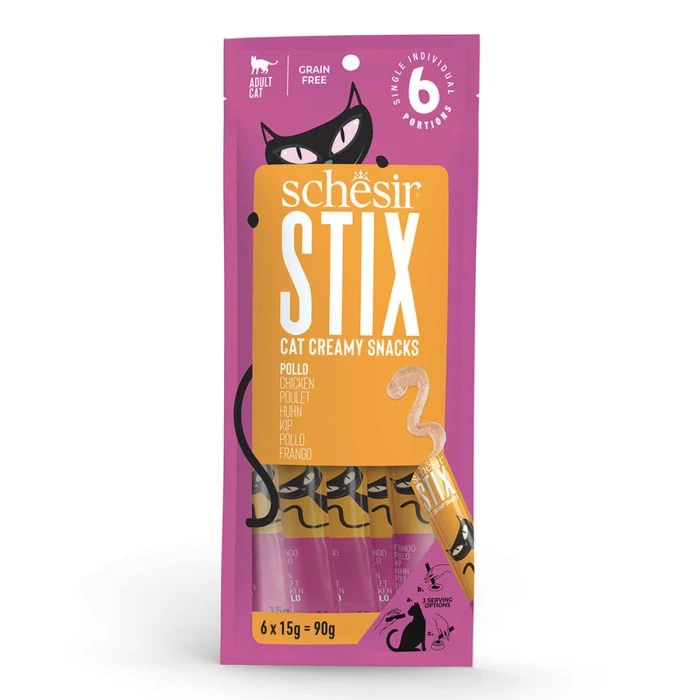 Schesir Stix Chicken in cream 90g in pouch