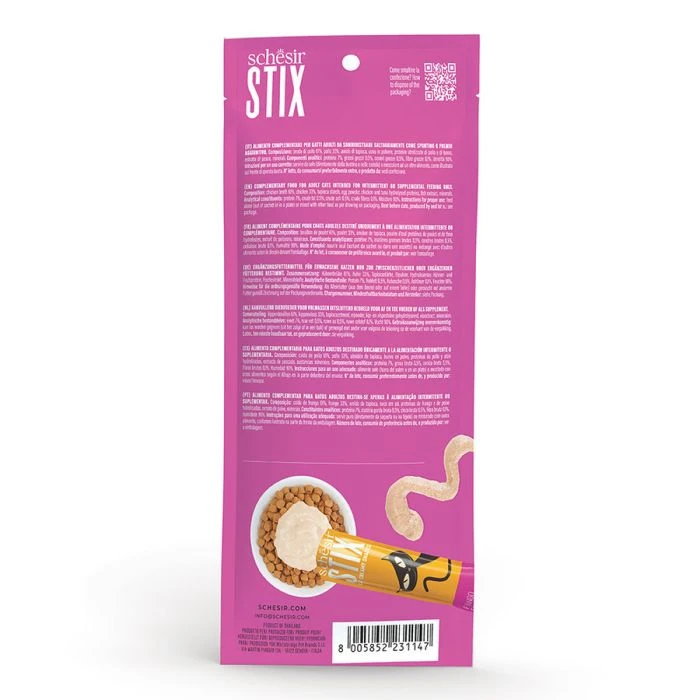 Schesir Stix Chicken in cream 90g in pouch