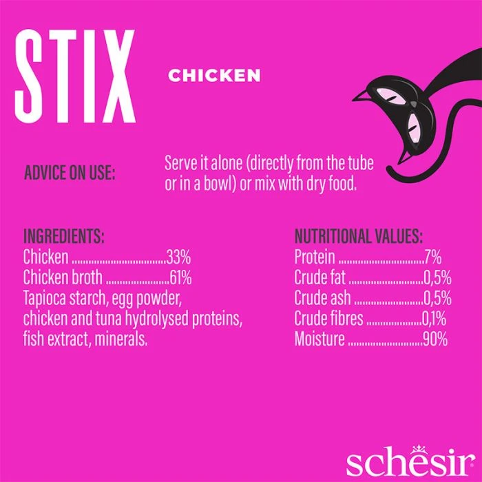 Schesir Stix Chicken in cream 90g in pouch