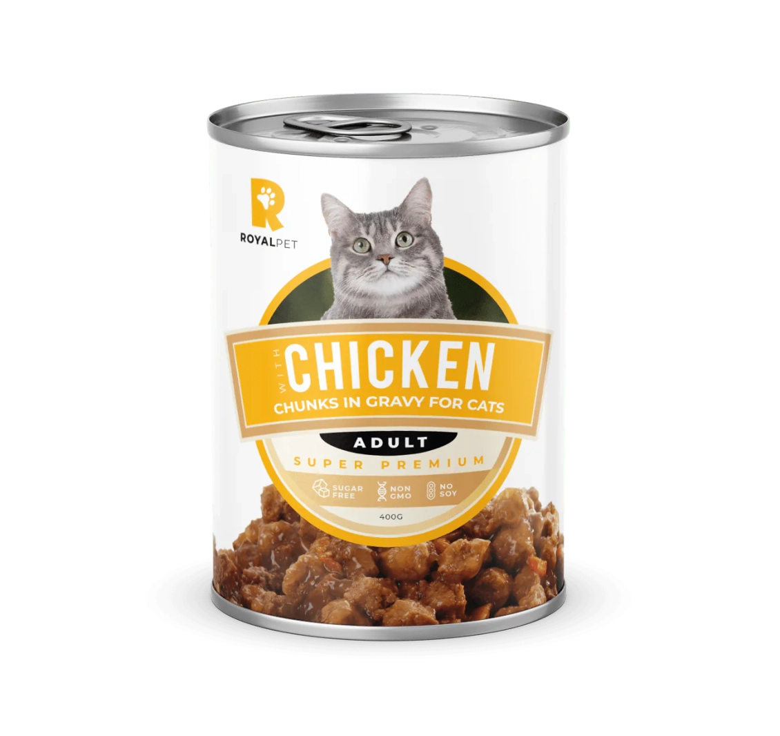 Royalpet gravy chunks 400g chicken canned chunks in gravy with chicken flavour